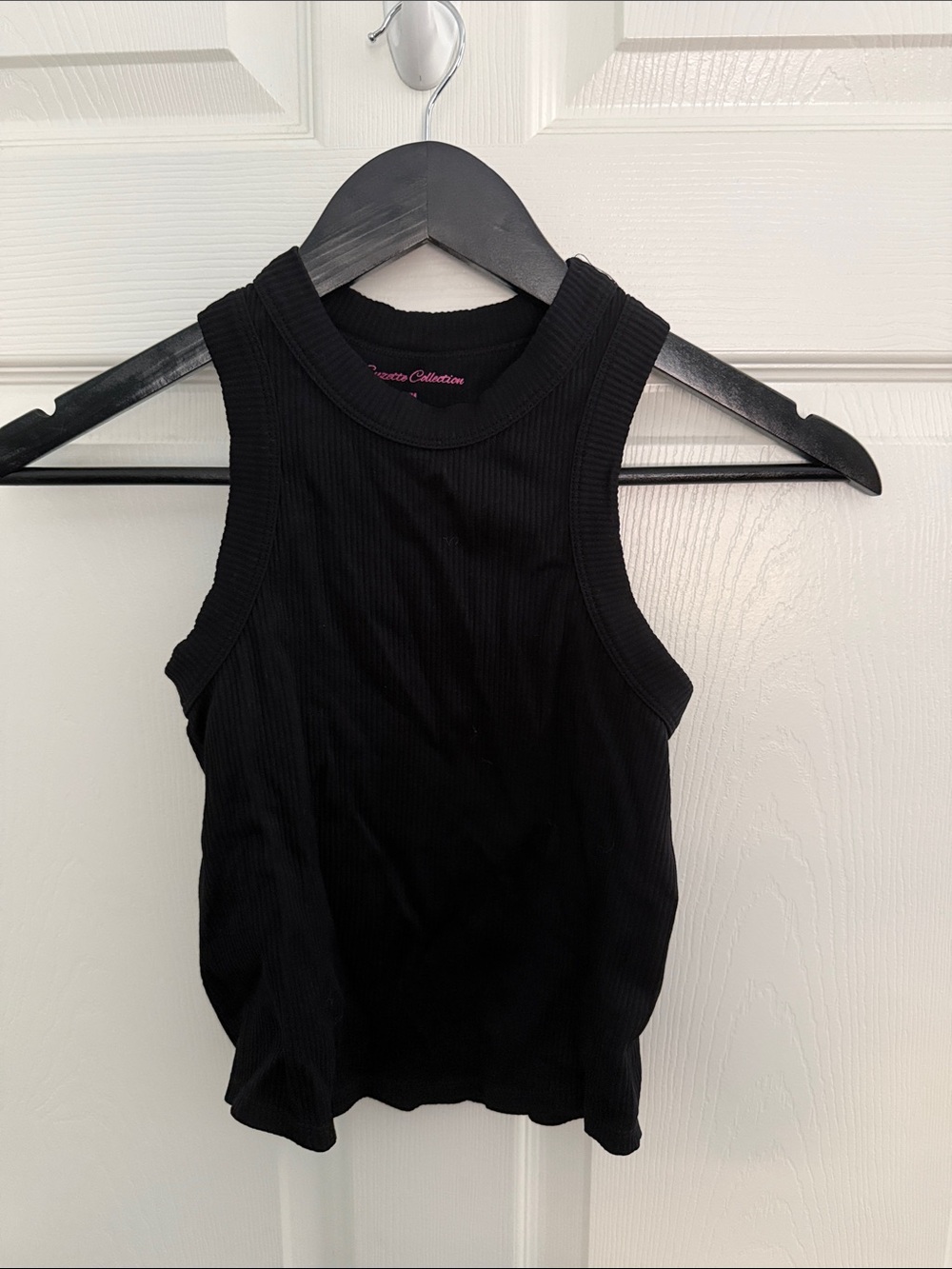 Black Ribbed Tank Top - Unbranded